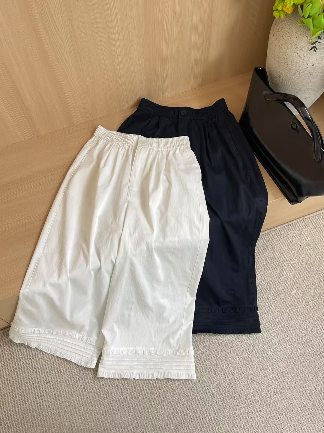 299 夏季新款木耳边边薄款直筒裤