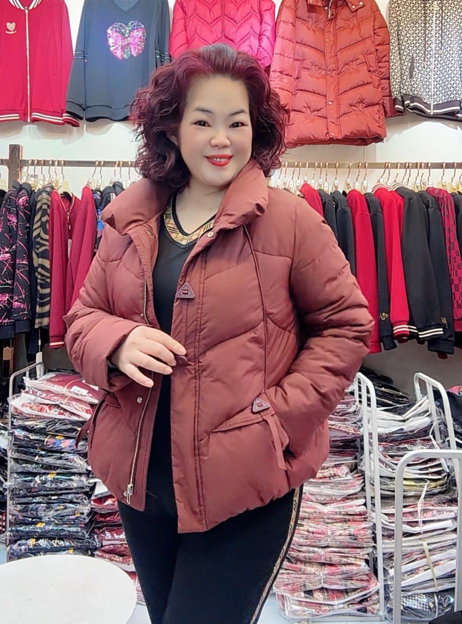 棉衣外套巧克力色8888长袖2024网红大码洋气妈妈装百搭休闲高品质