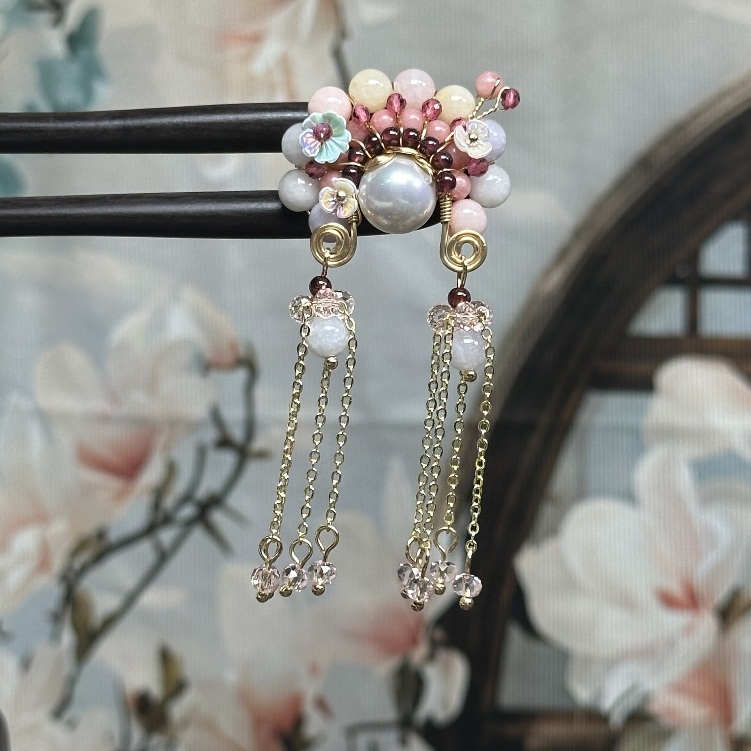 F124《糖果小丸子》森系休闲风中国风商务风女发簪旗袍日常步摇