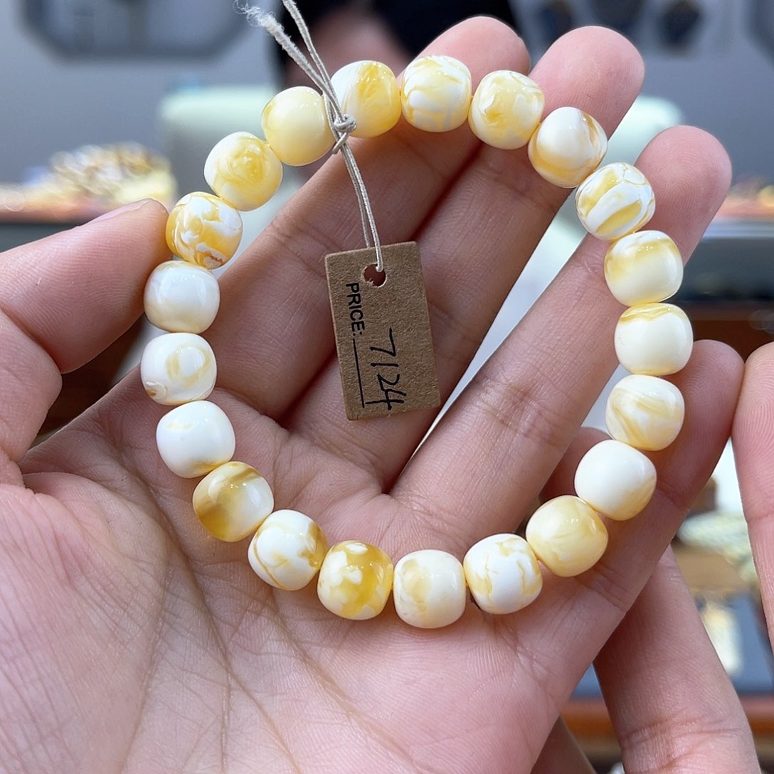 琥珀裸石未镶嵌蜜蜡手串9.5mm
