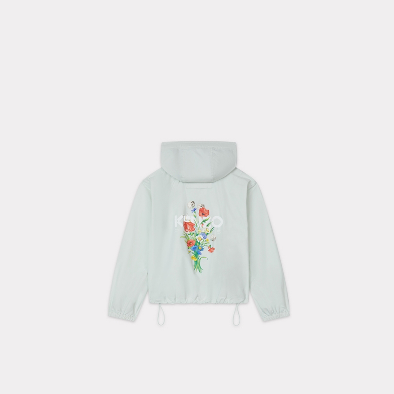KENZO 25秋冬新品 女士经典版型花束图案连帽外套