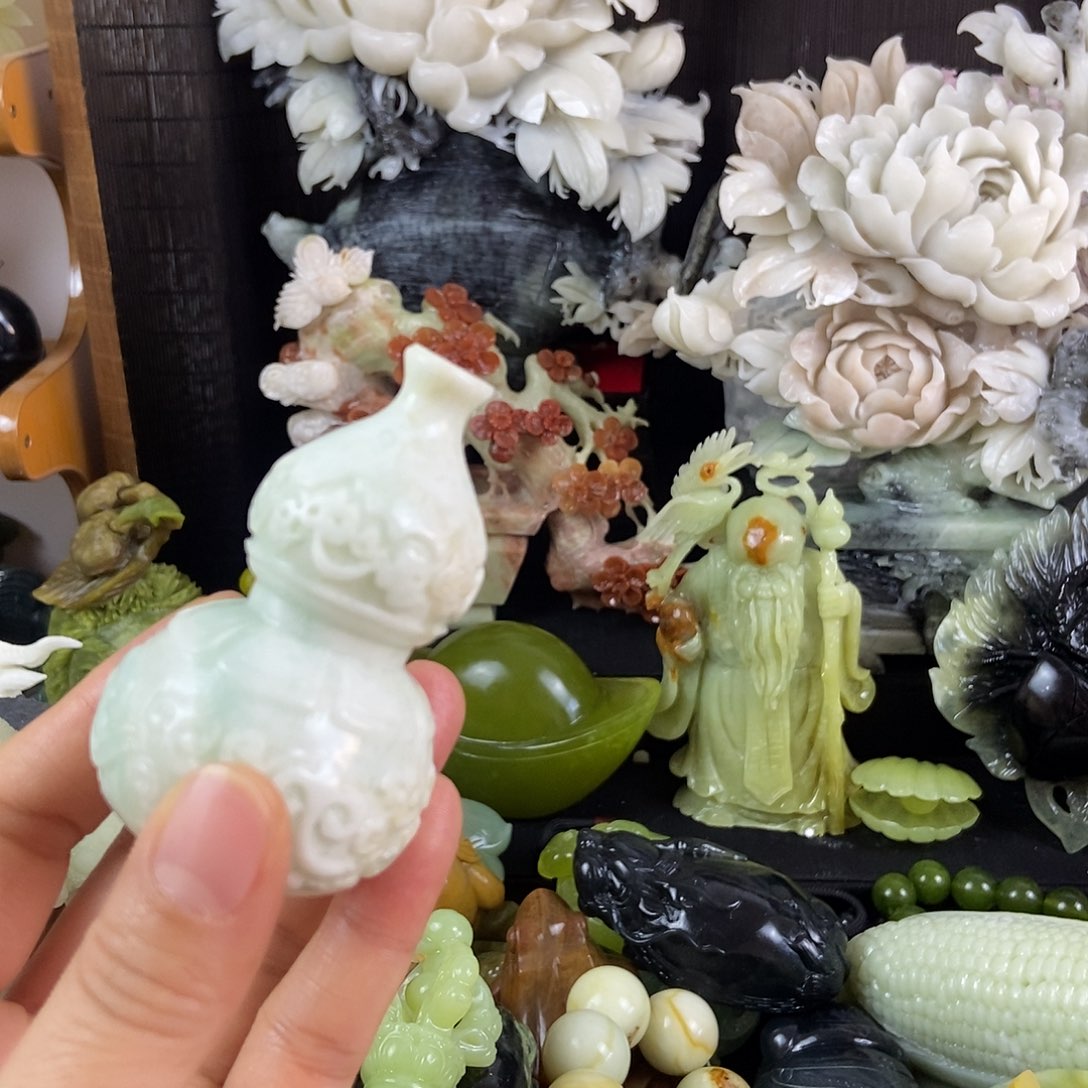 蛇纹石玉合金手把