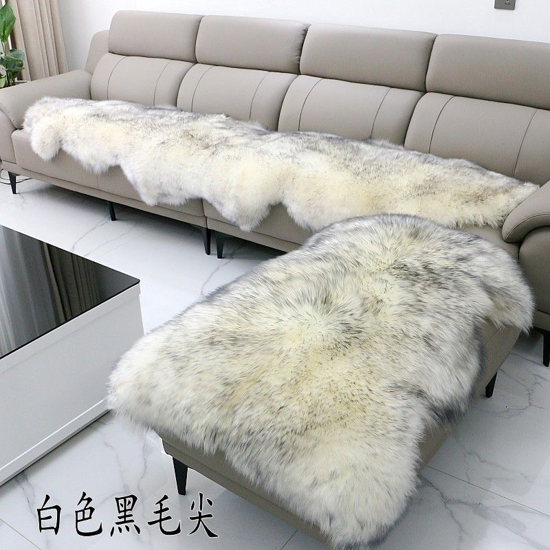 整张羊皮皮毛一体纯羊毛沙发垫客厅卧室床边欧式羊毛地毯椅子坐垫