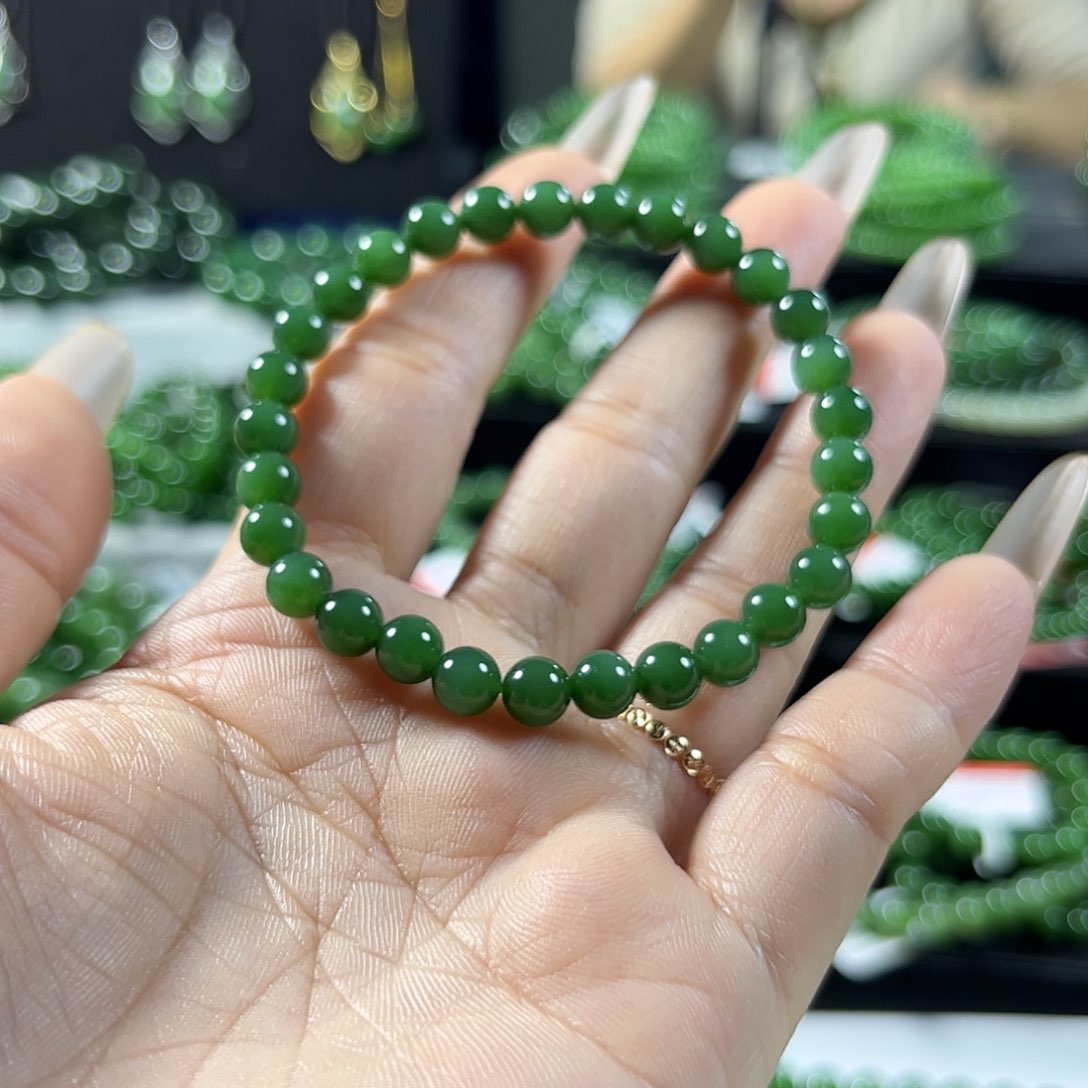 和田玉（碧玉）手链未镶嵌6