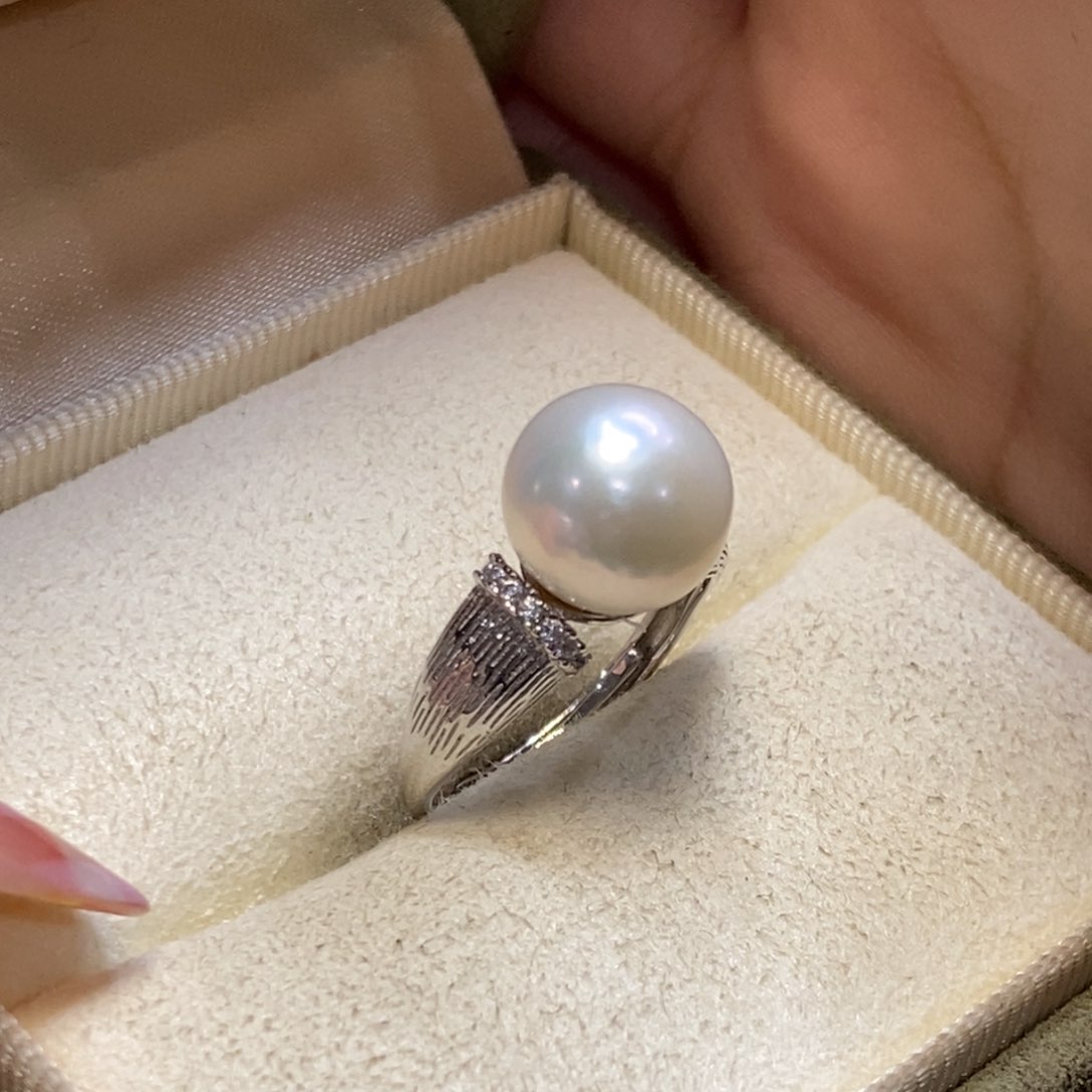 淡水珍珠戒指银S925镶嵌