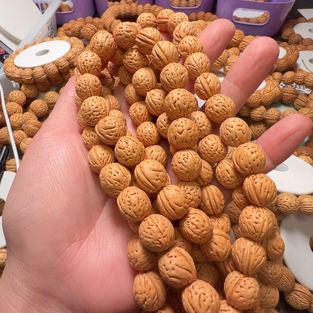 桃核手串野生桃核108脖挂13