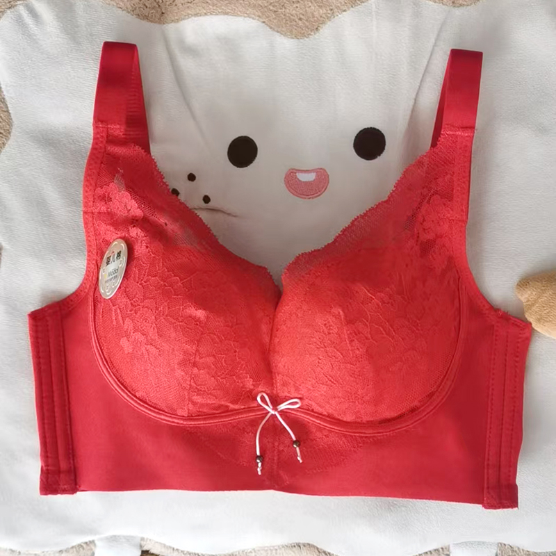 #088无磁剪标1.5女士内衣红色小胸聚拢性感舒适上托