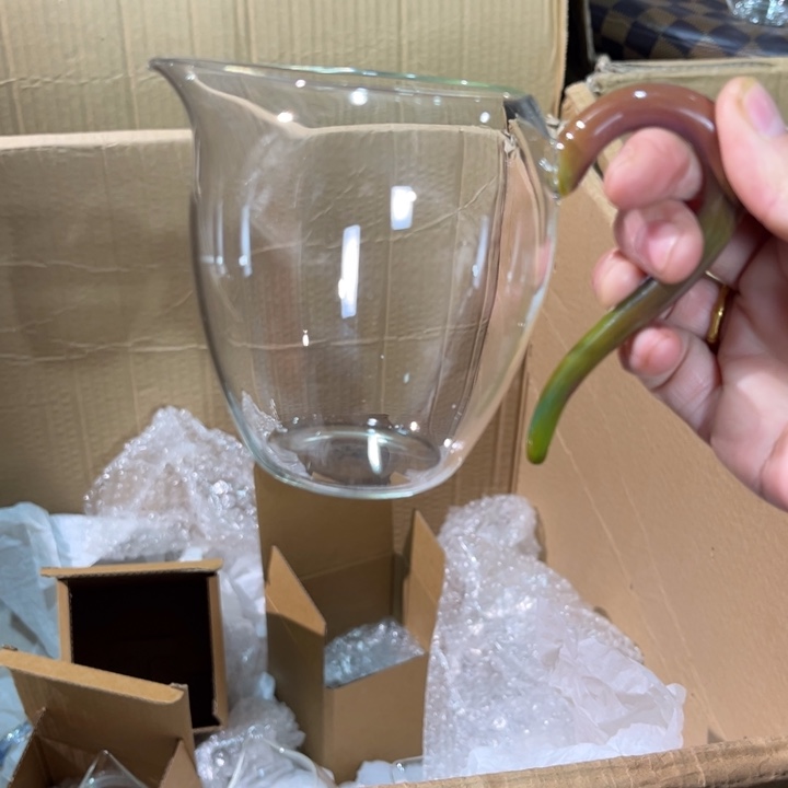 ****客玻璃手工艺品忆然彩玉把