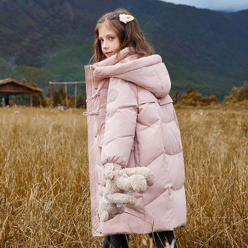 儿童羽绒服女童中长款2025新款冬装洋气韩版中大童装女童加厚外套