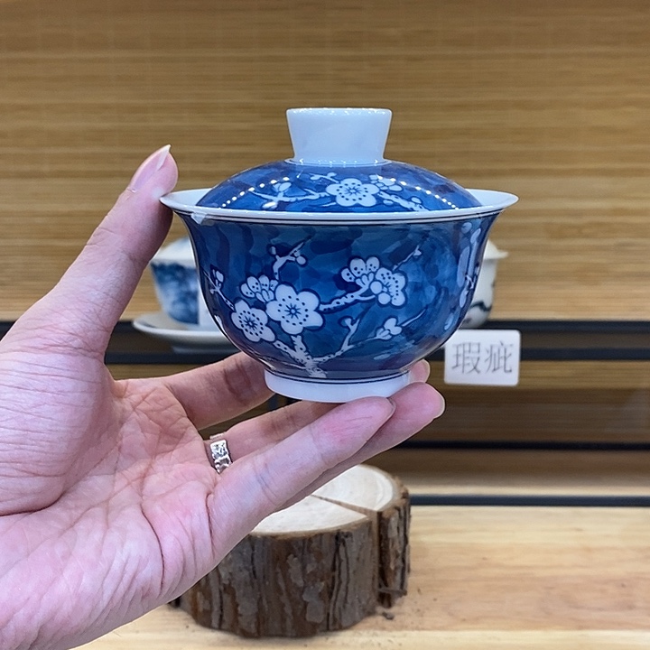 手绘冰梅二才150cc 釉下彩微瑕款