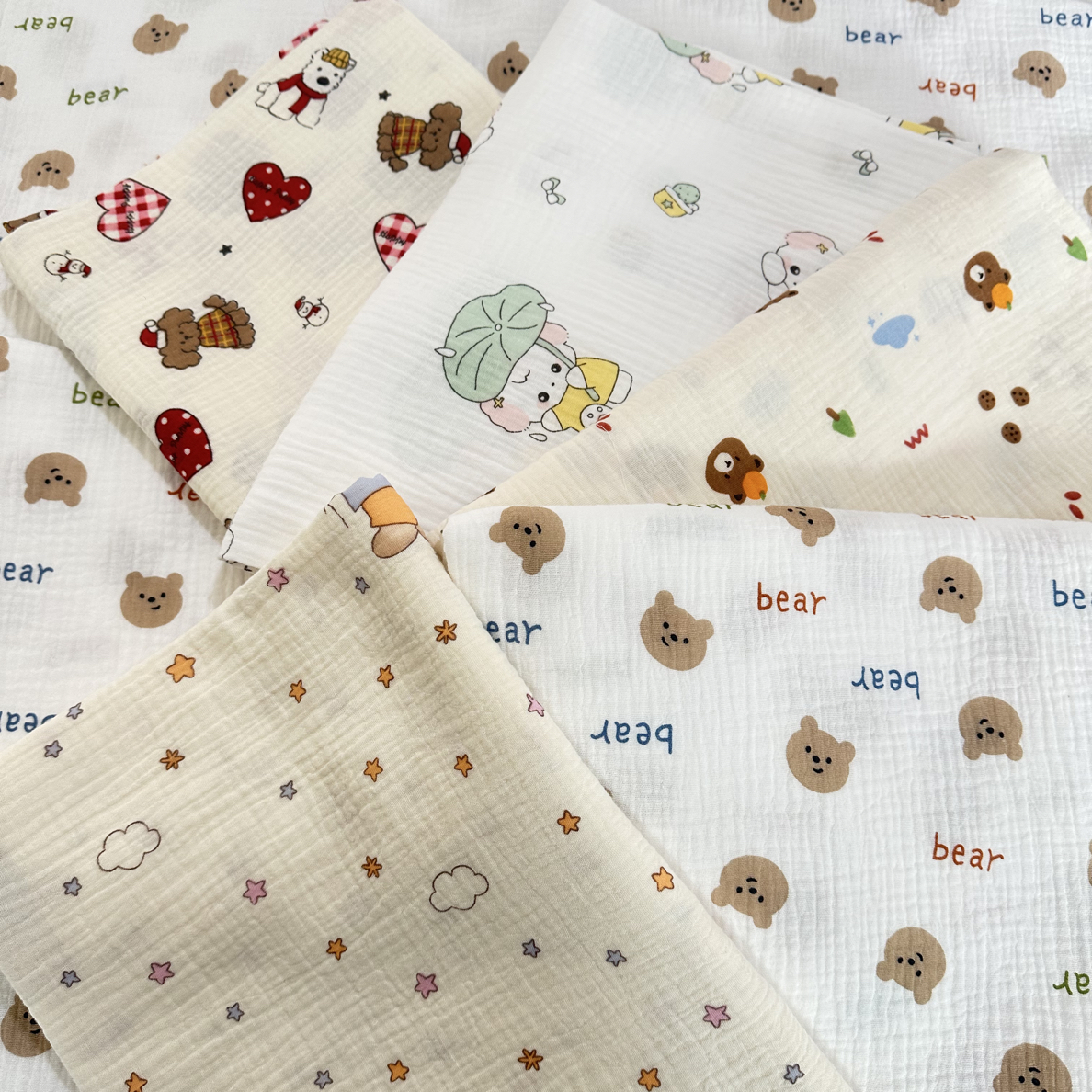 长度95幅宽140全棉双层皱皱纱布料颜色随机不挑