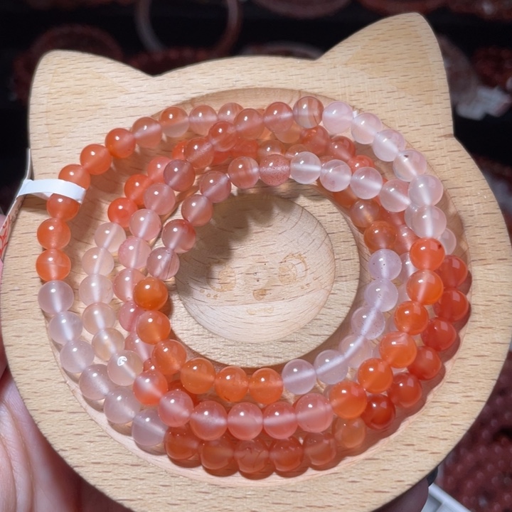 南红玛瑙未镶嵌6咪彩虹多圈2171