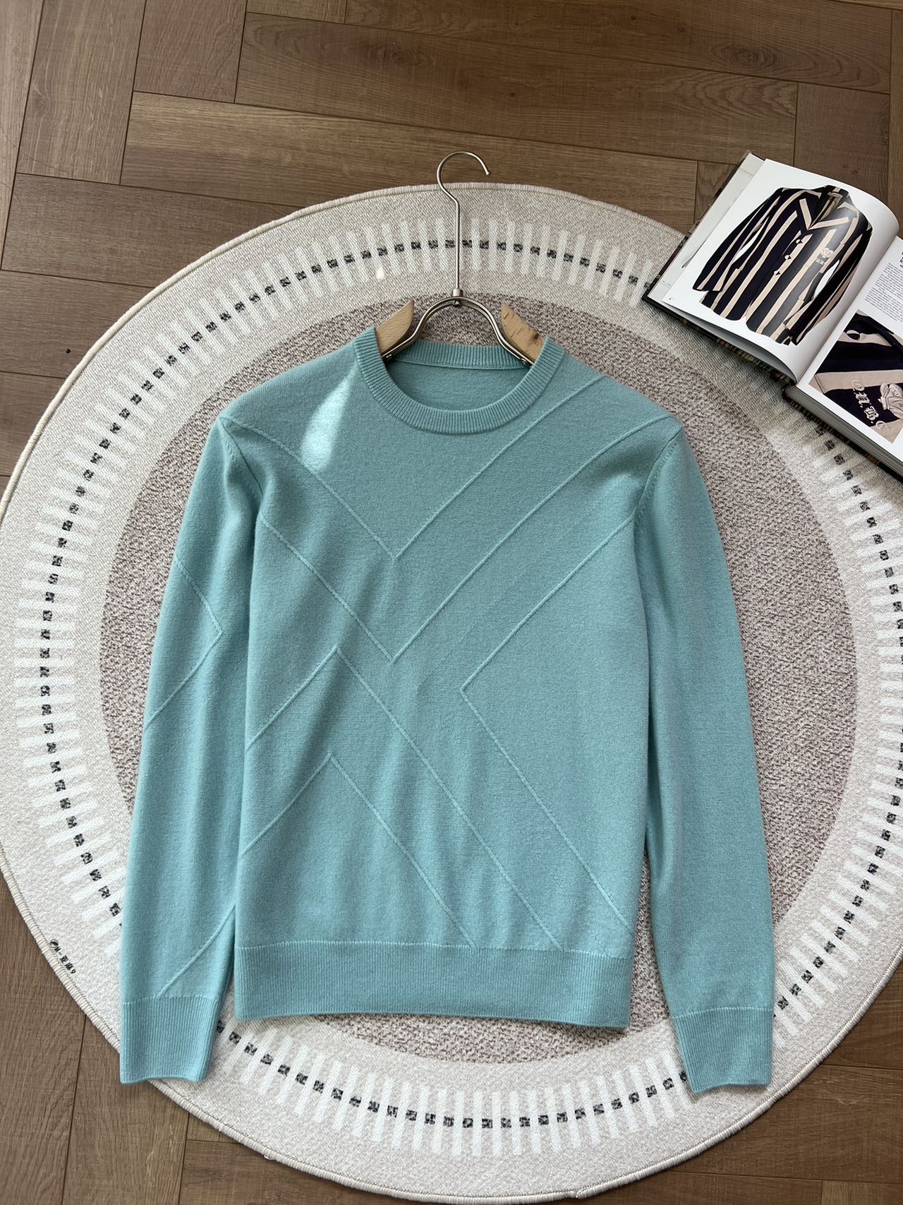 男士打底羊毛衫内搭男装圆领羊绒毛衣男士圆领针织衫秋冬款羊毛衫