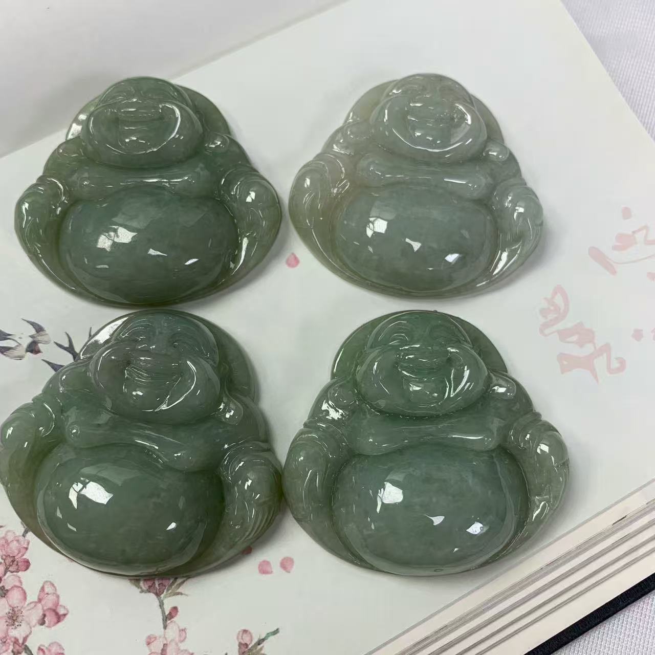 缅甸天然A货翡翠饱满厚装大气翡翠佛公玉坠-多样性发其一