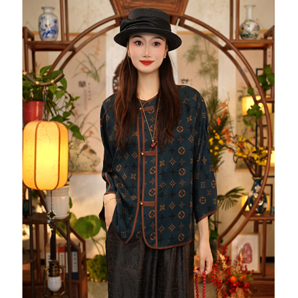 【董小姐】！高货福利！桑蚕丝红云纱香云纱外套女