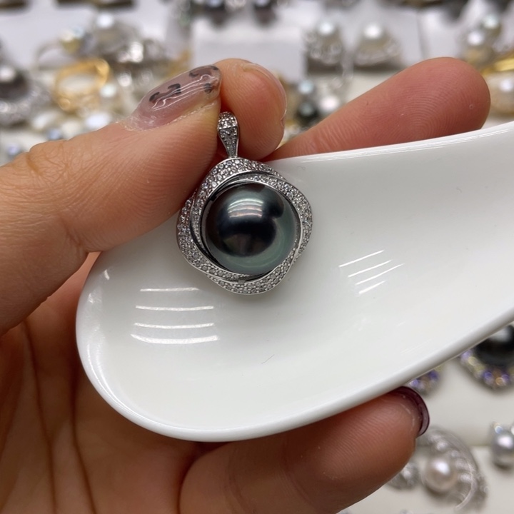 海水珍珠吊坠(不含链)银S925镶嵌