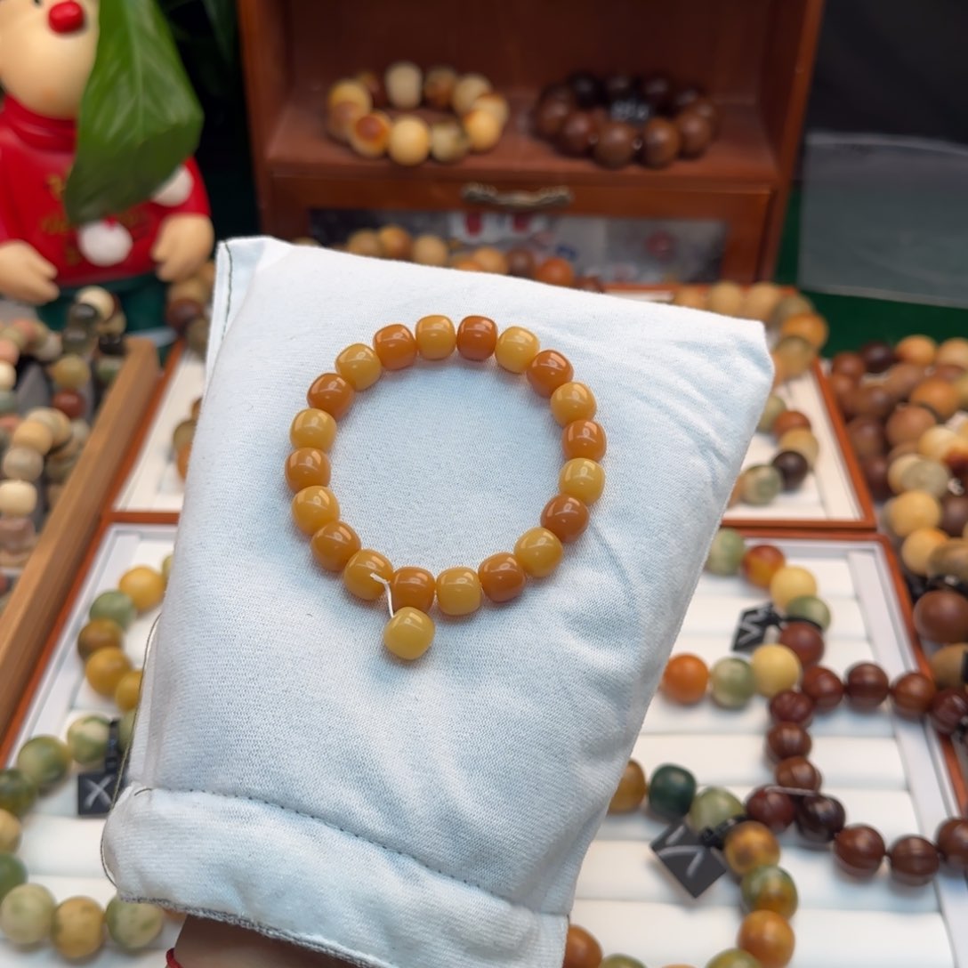 菩提根/象牙果手串卡11橘色系全品桶珠