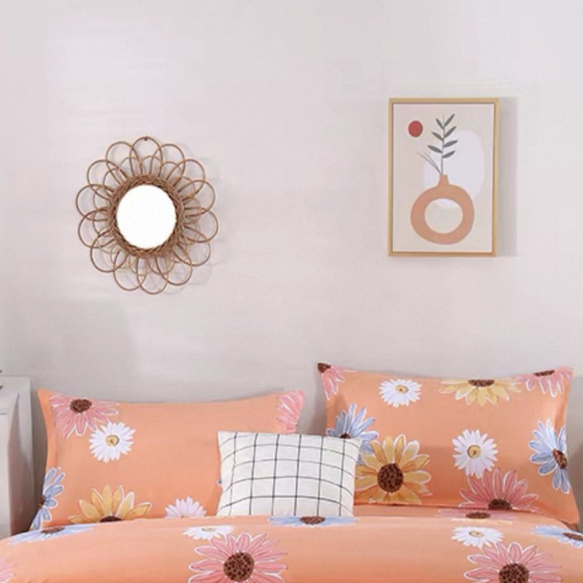 高支高密水洗斜纹棉枕套【纷纷花香】一对