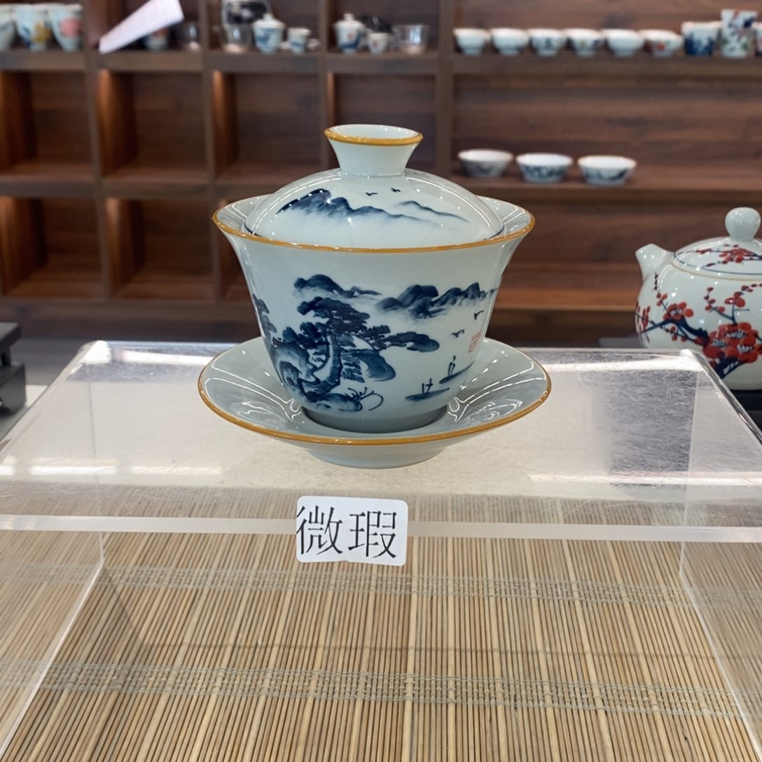 釉下彩老陶泥手工绘制
