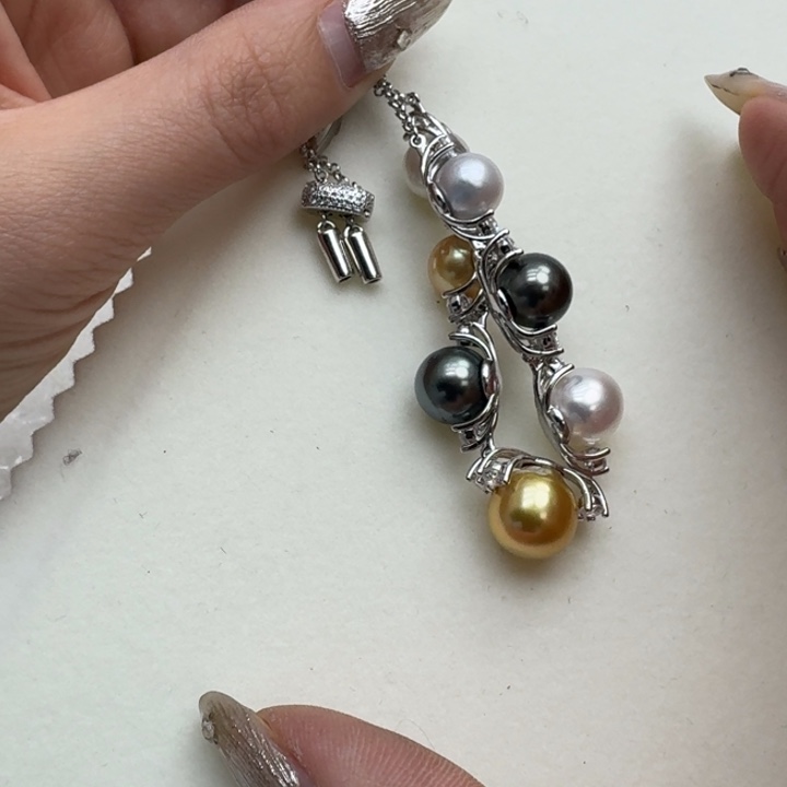 海水珍珠银S925镶嵌手绳