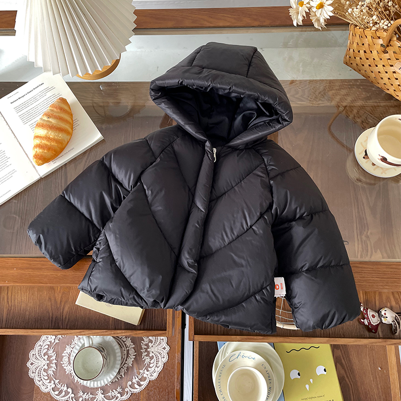 【现货】DW259798冬季新款女童羽绒服90白鸭绒连帽外套女宝保暖冬装