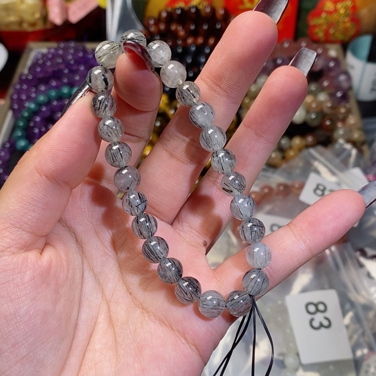 【闪购商品】水晶手串未镶嵌黑发84