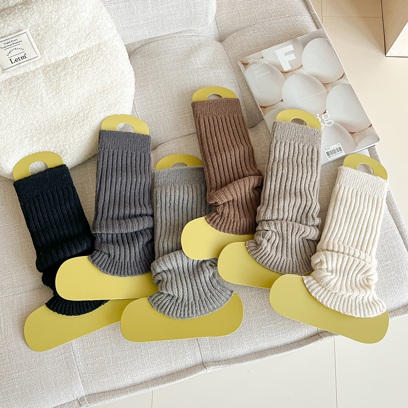 秋冬款毛绒粗针堆堆袜套女外穿JK风甜妹潮款小腿袜套外穿搭鲨鱼裤