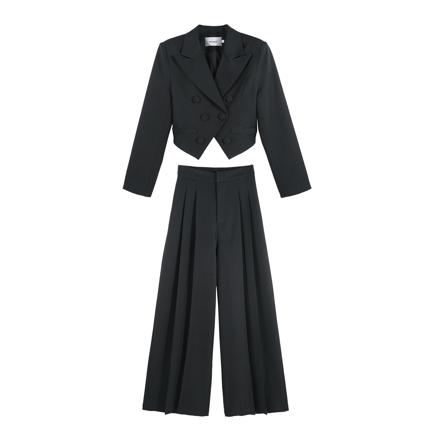 2025年秋冬翻领开衫外套高腰休闲裤长裤时尚套装HBZX710056