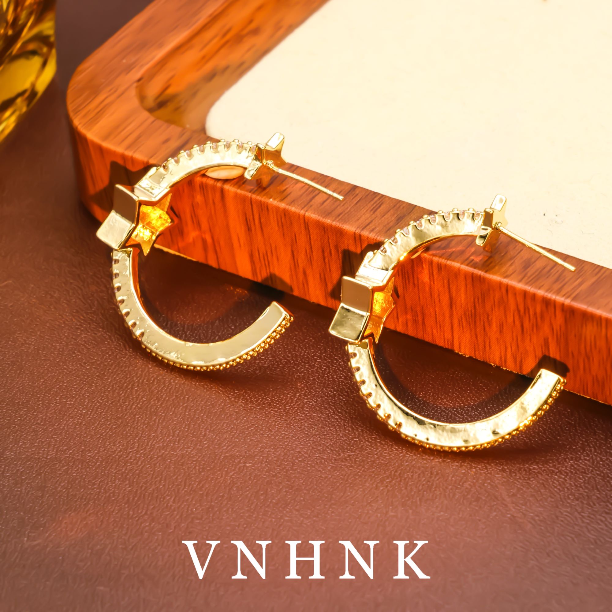 铜合金合成锆石耳饰 美可儿   N164  金色（23mm）气质时尚耳环