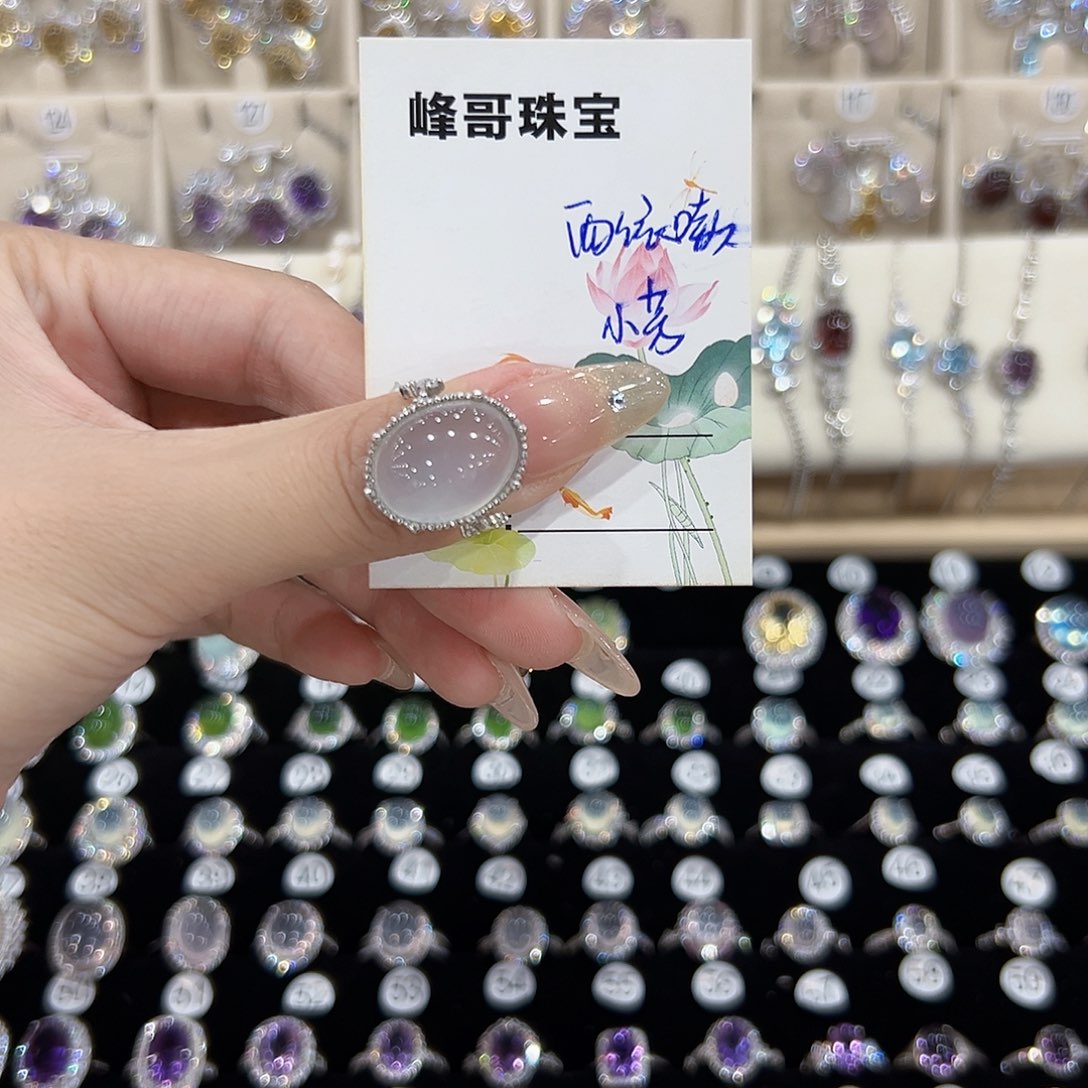 西****水晶戒指银S925镶嵌