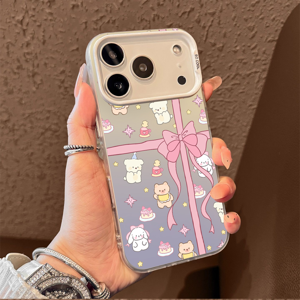 丝带蝴蝶结适用于新款苹果17手机壳卡通14防摔15PRO情侣手机壳16