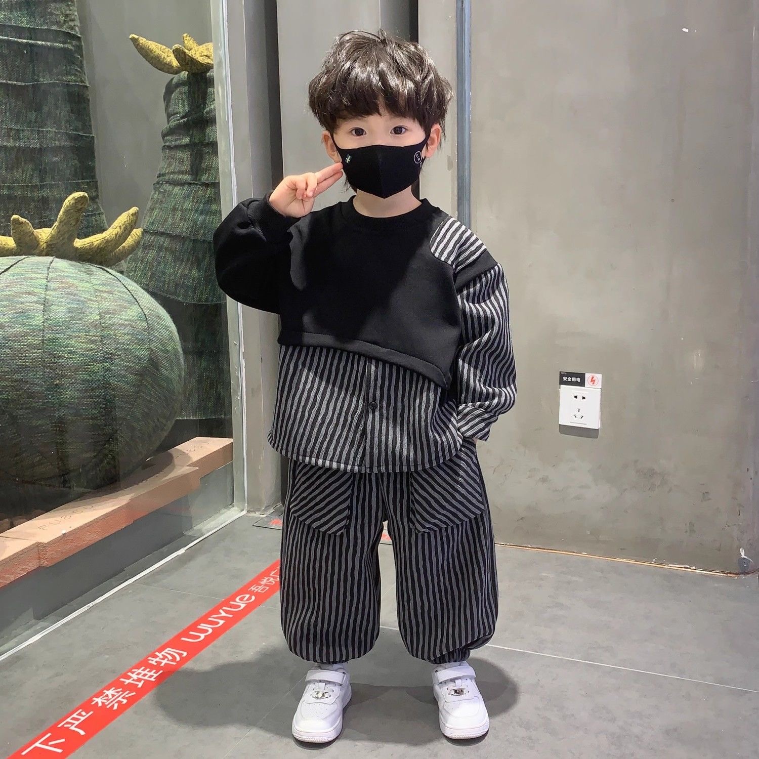男童秋装套装酷帅服套装男孩春秋季两件套儿童装宝宝洋气休闲衣服
