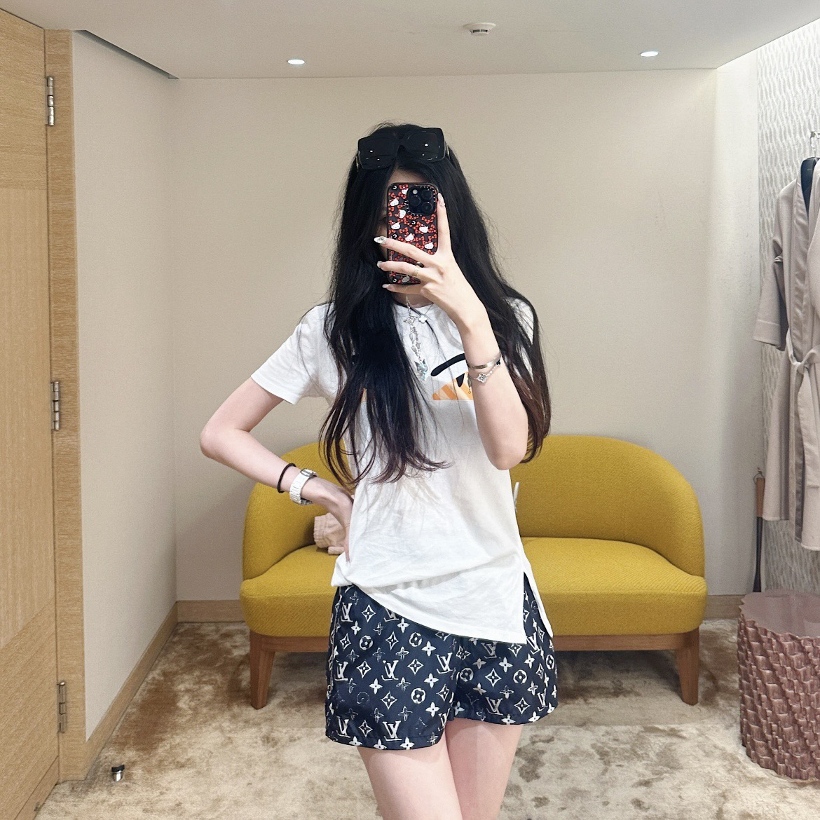 99新 LouisVuitton/路易威登 D500722/老花满印短裤/尺码34