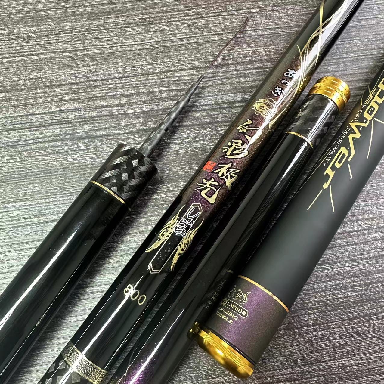 幻彩极光短节超轻足尺手工碳素鱼竿溪流竿鲇竿鱼竿