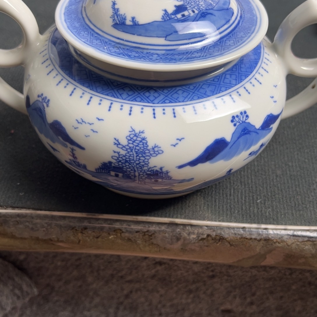 罐景德镇陶瓷青花汾水