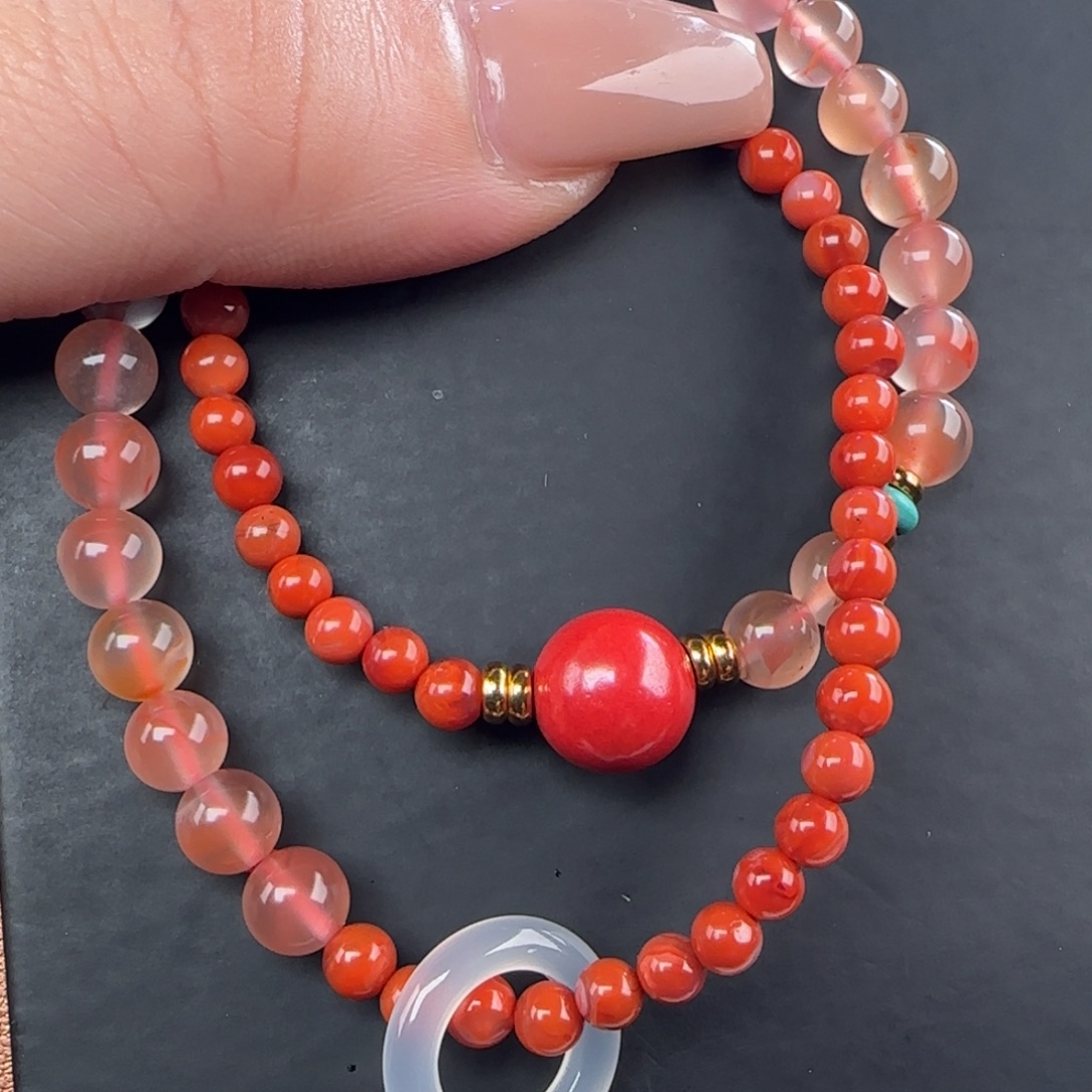 南红玛瑙未镶嵌手链