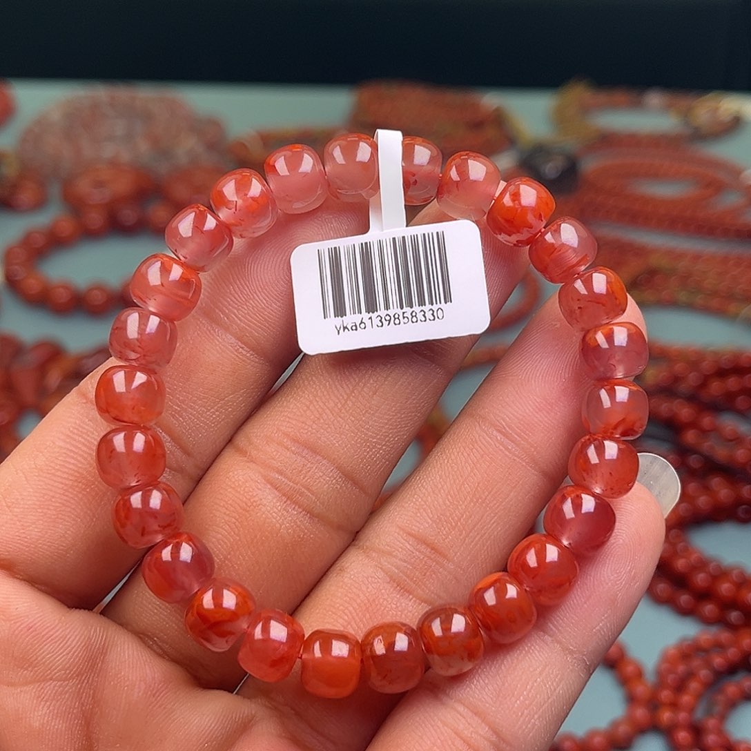 南红玛瑙未镶嵌手链冰飘花卡8十