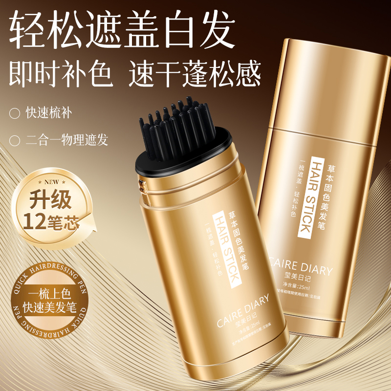 CAIREDIARY/莹美日记新款12导液棒美发笔一梳上色白发遮盖神器