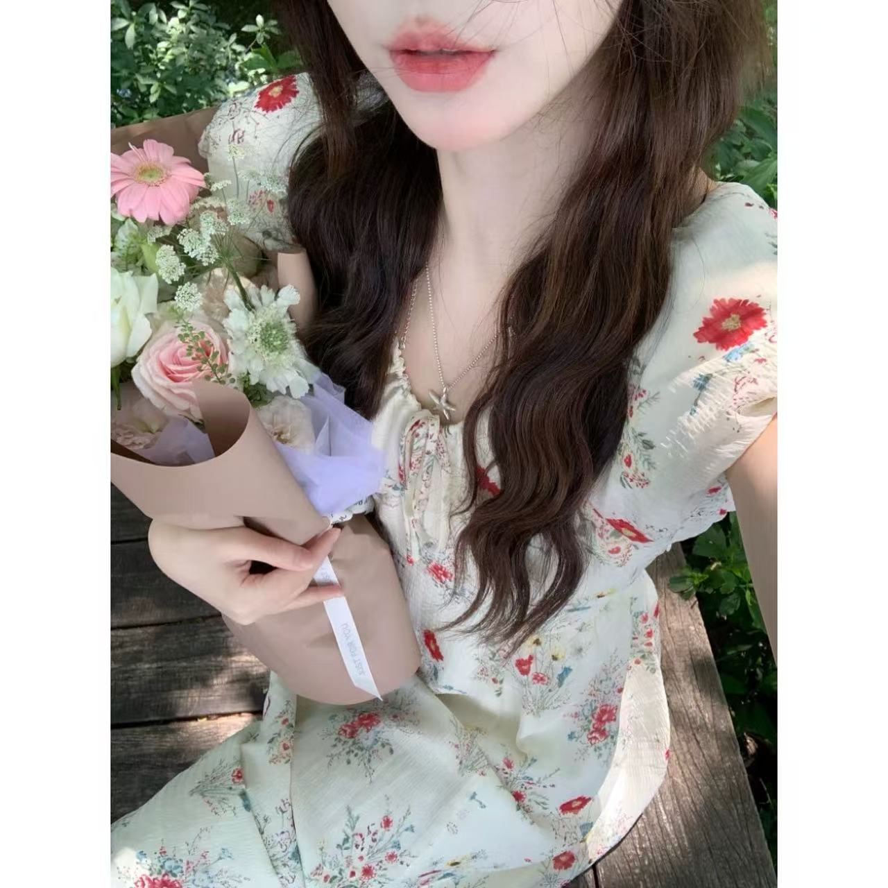 徐秋阳  海棠花裙  夏季新款百搭时尚休闲显瘦连衣裙12939