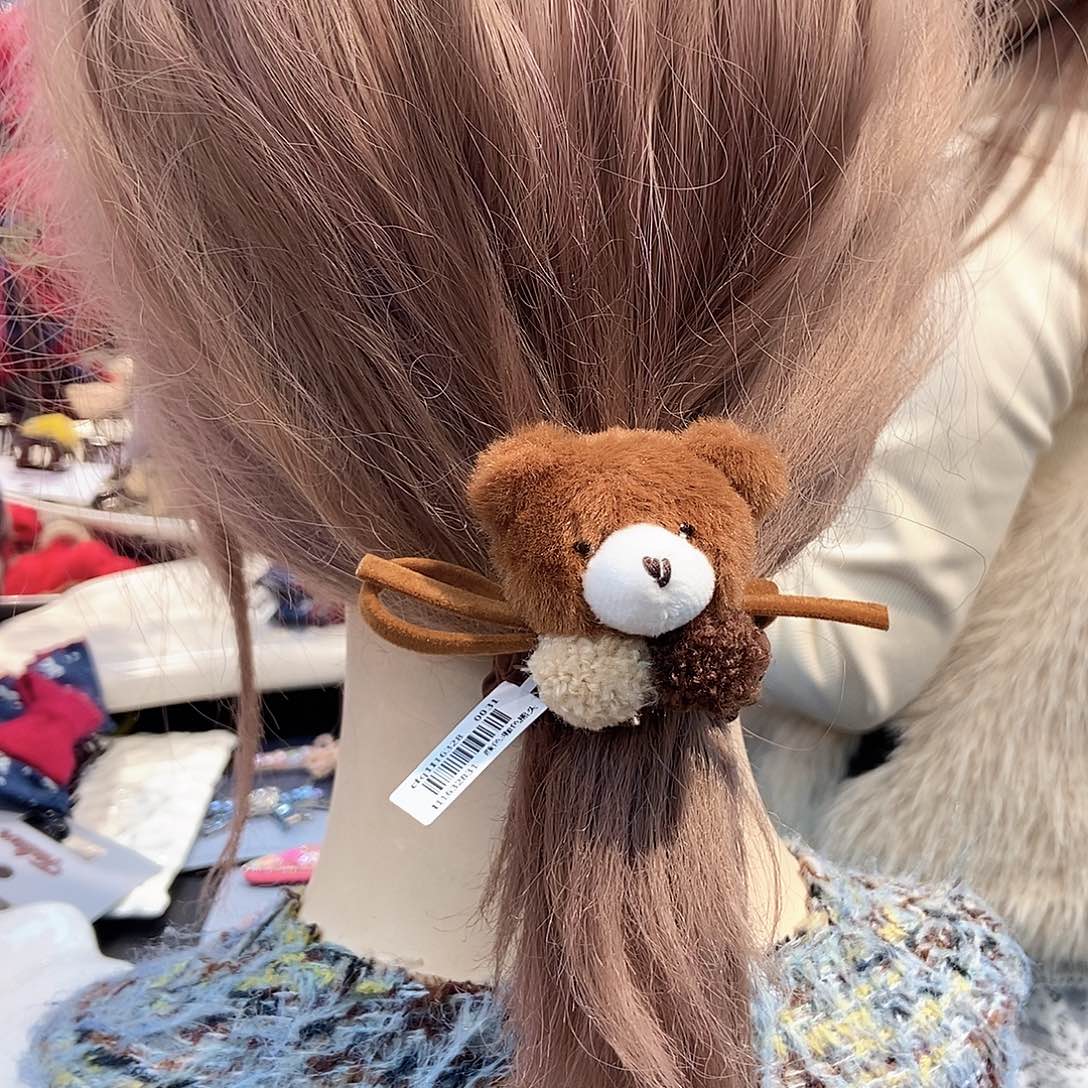 布艺非金属小熊面膜头绳0