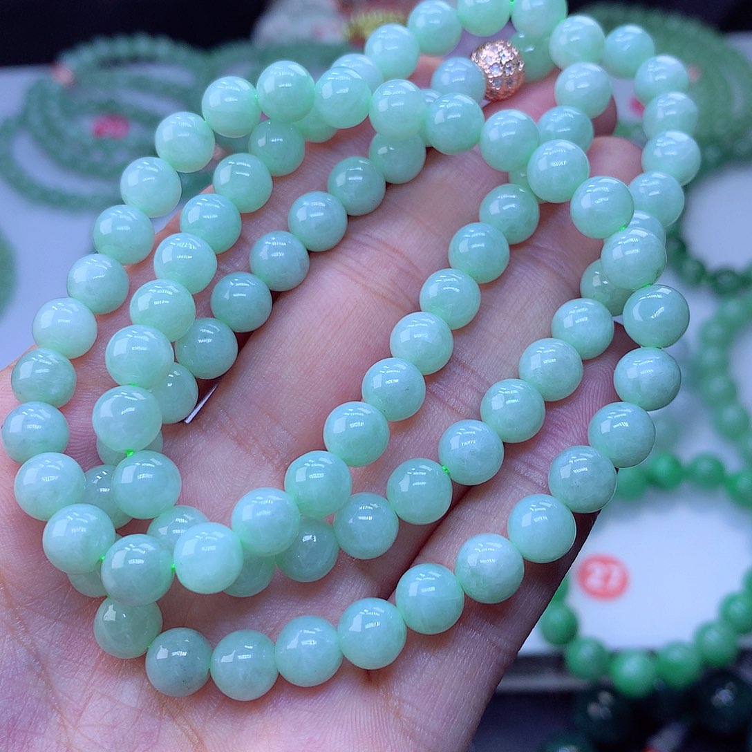 翡翠未镶嵌毛衣链