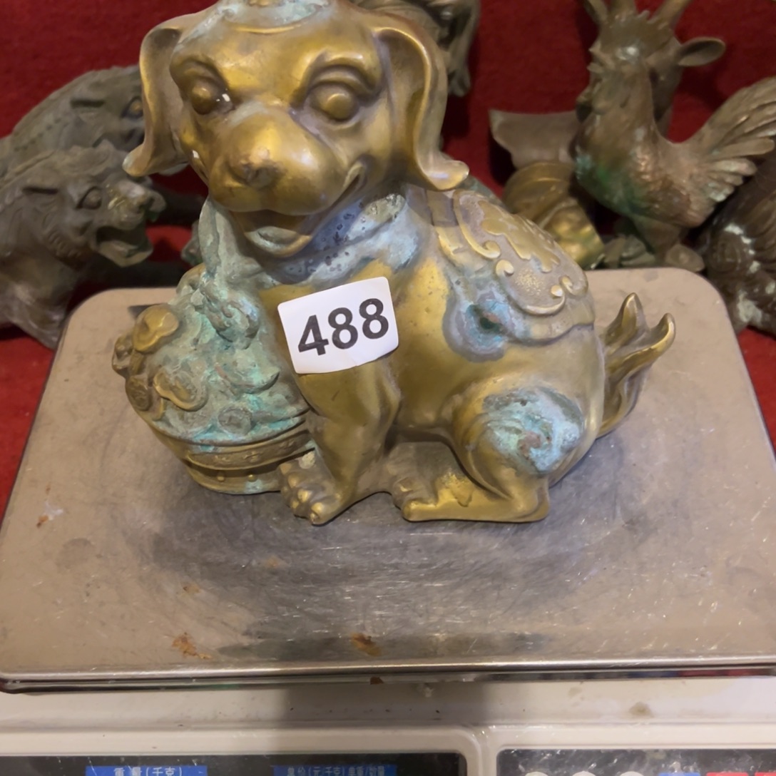 二***哥黄铜摆件，文房摆件