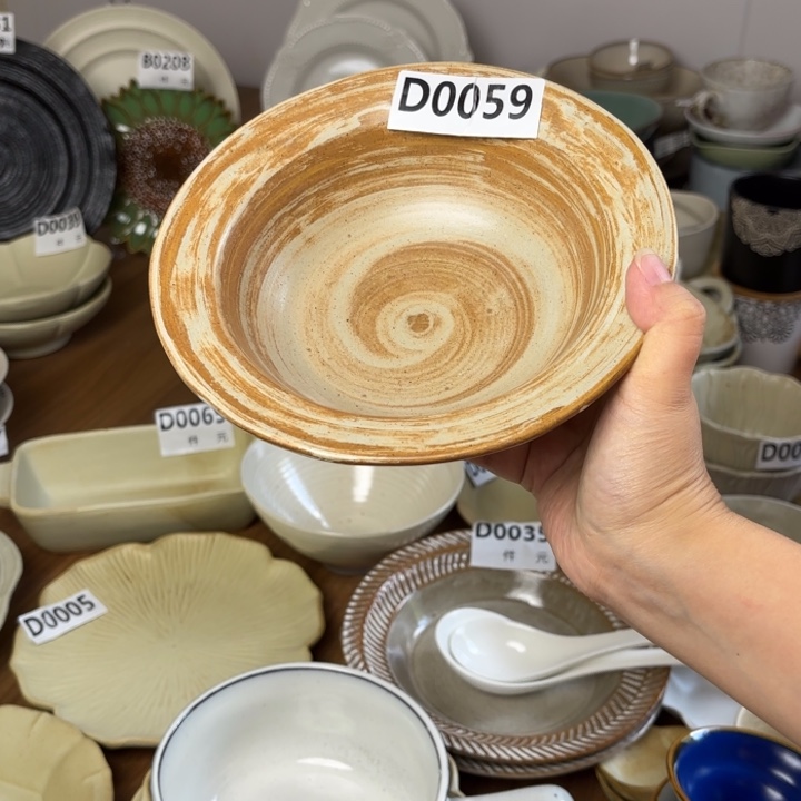 陶瓷059粗陶草帽碗
