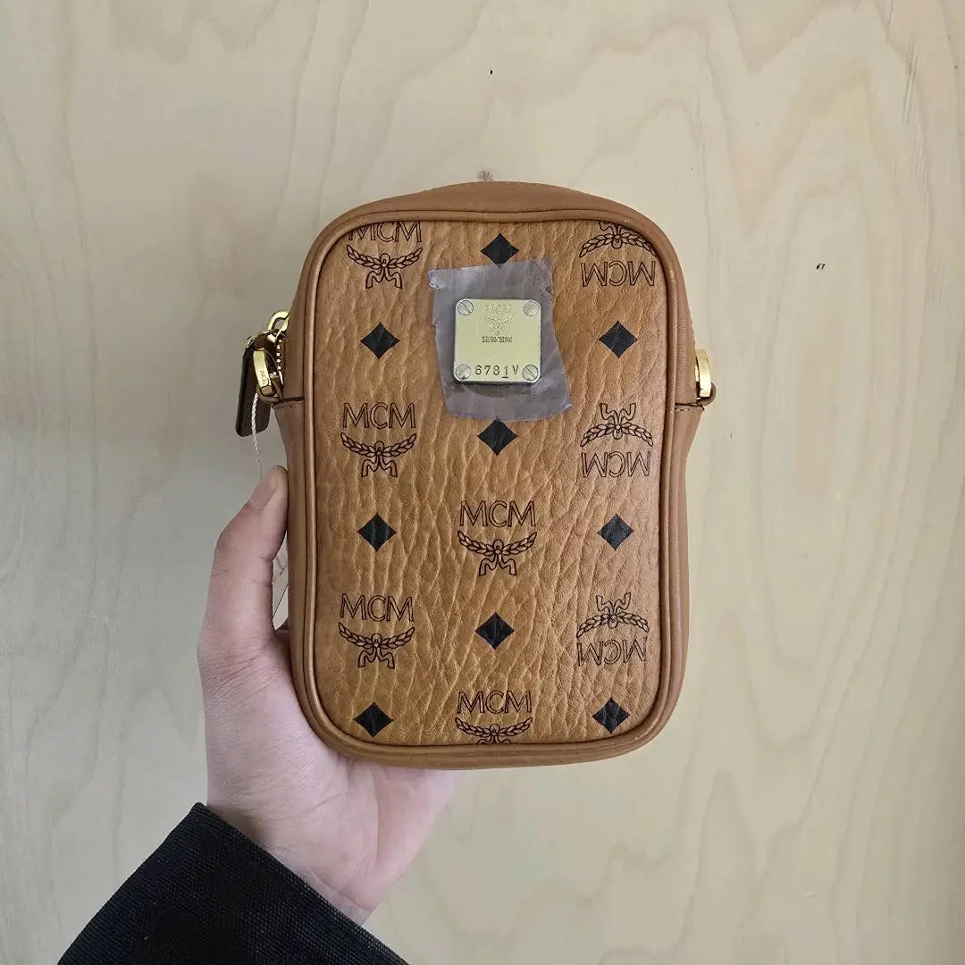 99新 MCM MCM 老花 干邑色 mini 