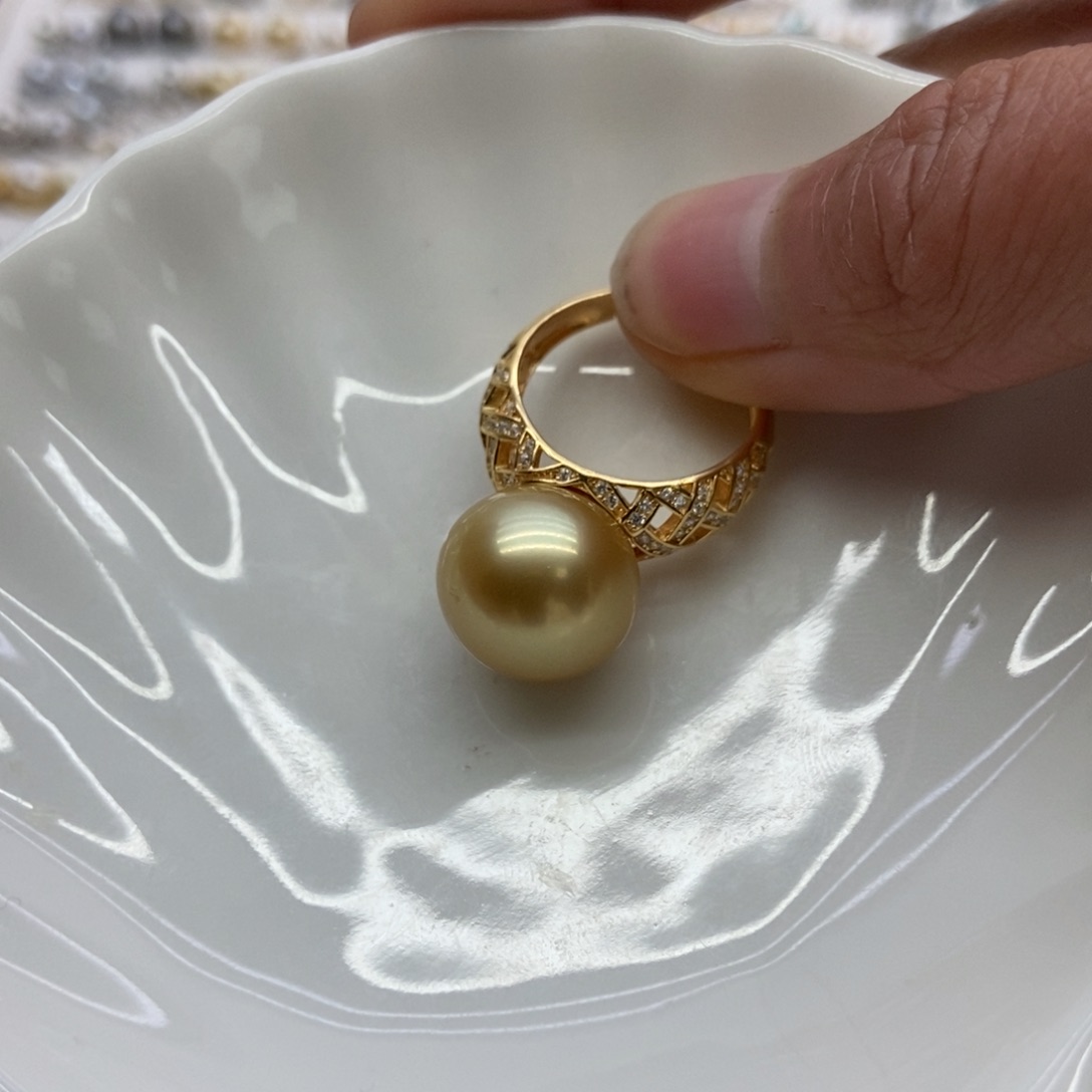 海水珍珠戒指银S925镶嵌
