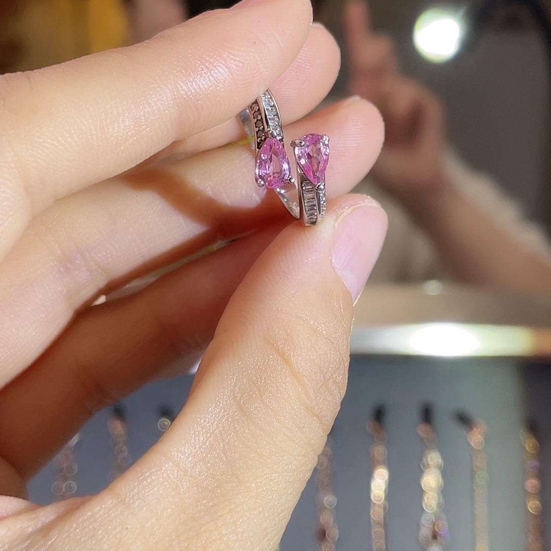 戒指银S925镶嵌蓝宝石