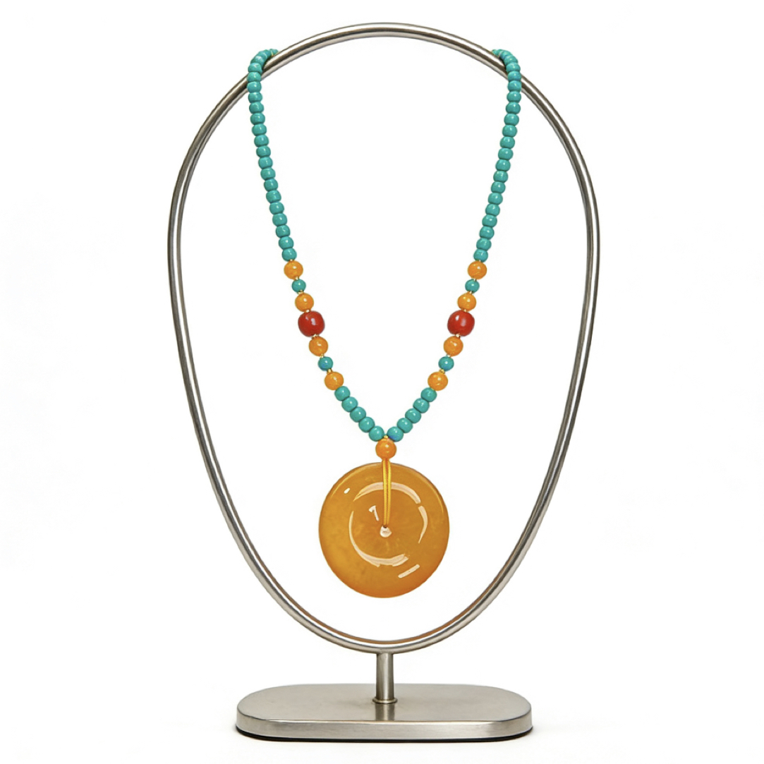  CQ.新中式黄色平安扣吊坠 A112-HWZ-2A