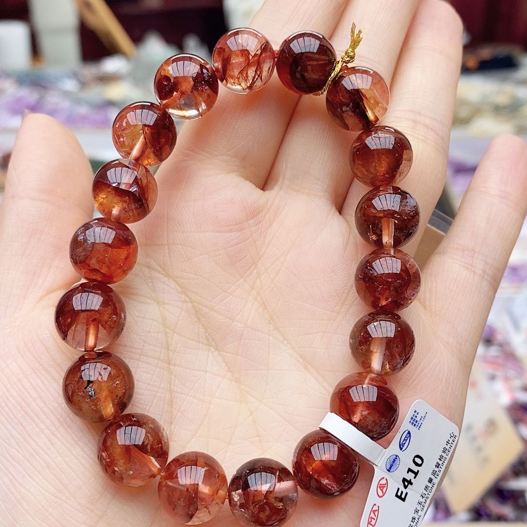 水晶手链未镶嵌E410 红胶花