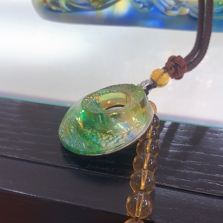 茶盏琉璃圆形挂件
