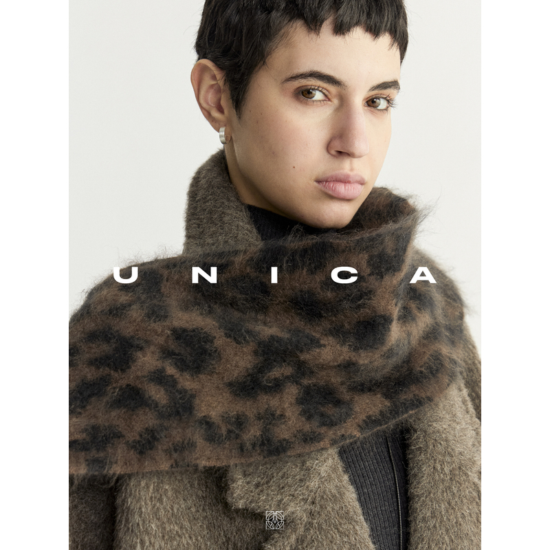 UNICA/时髦点睛提花100羊绒拉毛豹纹_毛茸柔雾体感双面百搭围巾